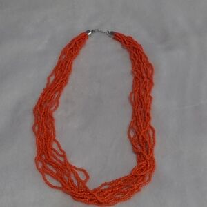 4/$12 Vibrant Orange Multi-Strand Necklace
